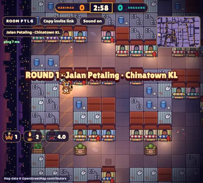 A Mercun Wars round on the Jalan Petaling map, Chinatown KL